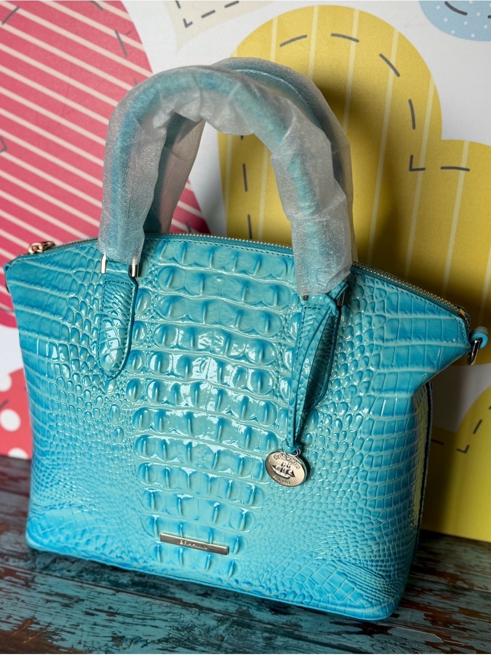 BRAHMIN Tropic Blue MED DUXBURY NWT